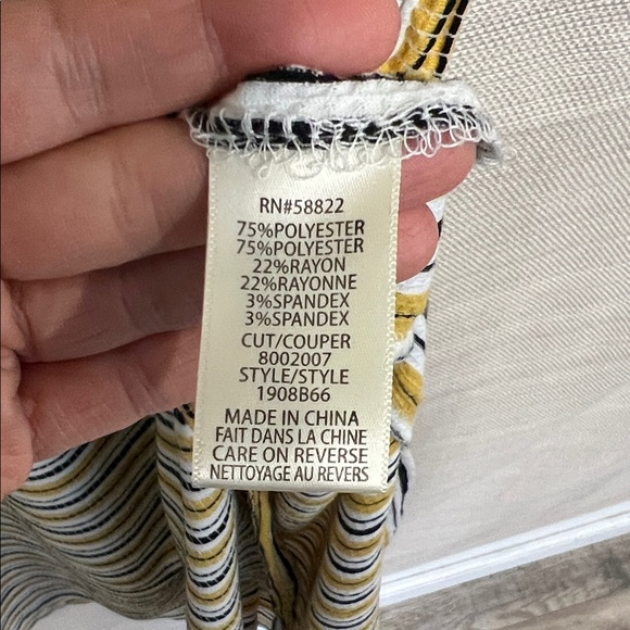 Max Studio Yellow and Black Striped Midi Dress - Picture 4 of 4